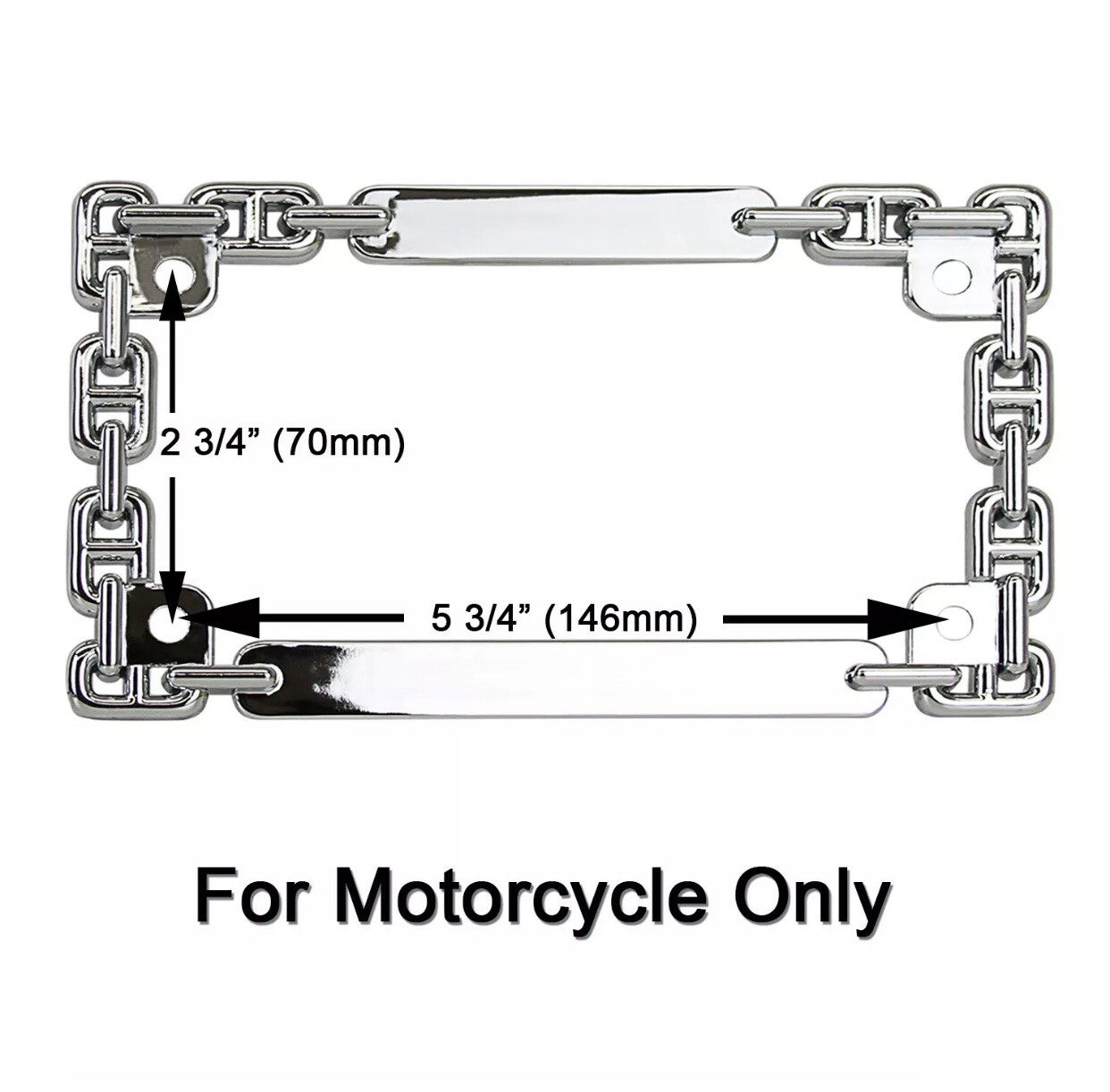 Chrome Chain Link Motorcycle License Plate Frame