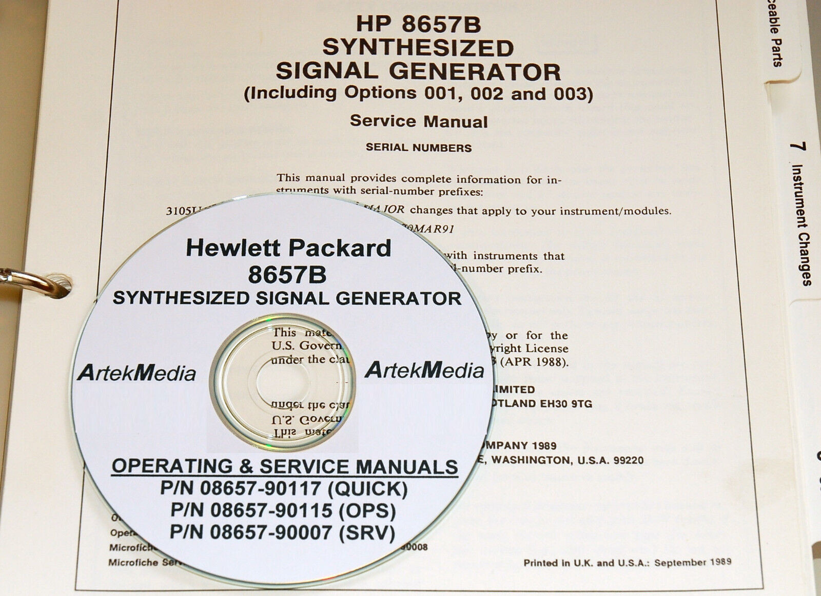 HP 8657B Synth Signal Generator SERVICE & OPERATION MANUALS w/SCHEMATICS 3-vols