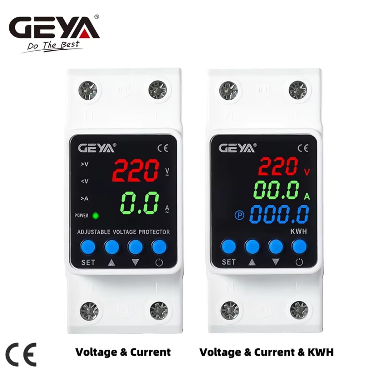 GEYA Digital Display Voltage Current KWH Protector Protect 2P 40/63/80A 220 GPS6