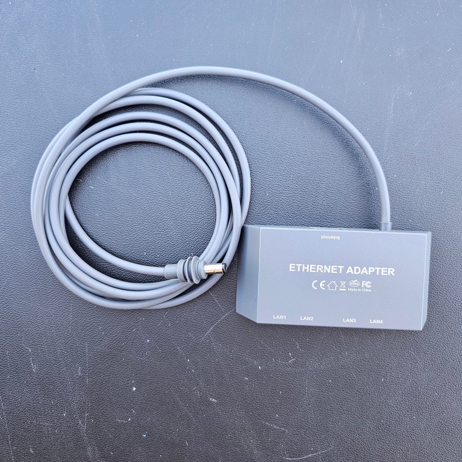 Hugener STK17 Ethernet Adapter 4 Port LAN Hub 1 Gbps Multi Port Gray Wired Hub