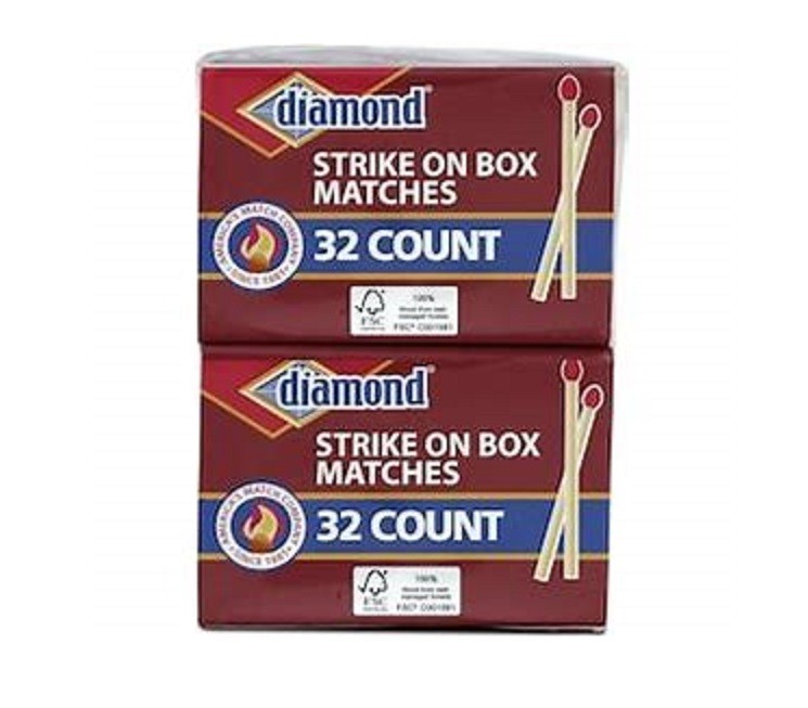 Greenlight Diamond Strike On Box Small Wooden Penny Kitchen Matches 320 Count