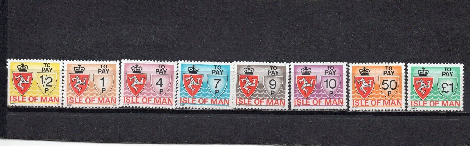 ISLE OF MAN 1975 SET OF 8 STAMPS MNH