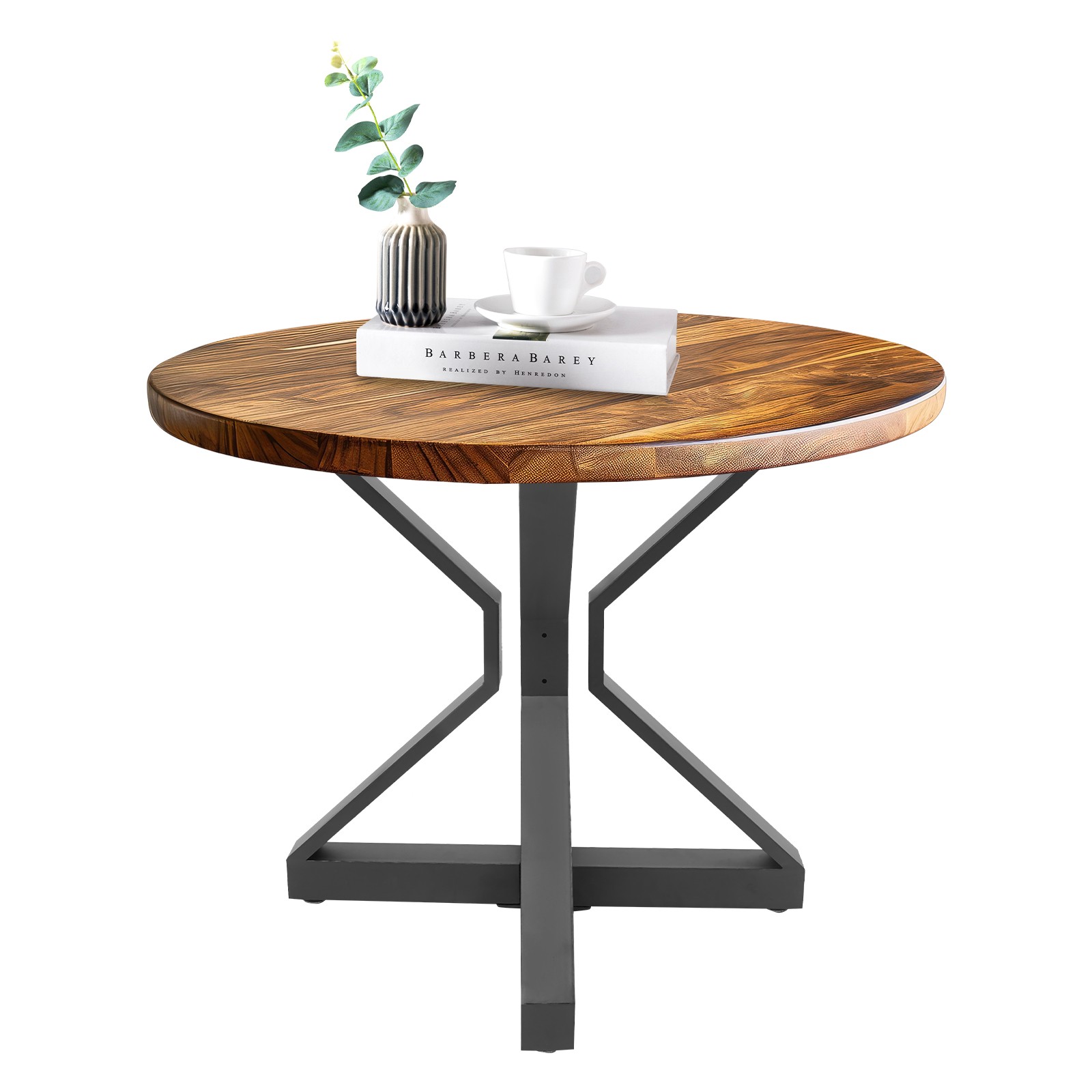 28 Inch Heavy Duty Pedestal Metal Table Base Dining Furniture Legs Black X-Frame