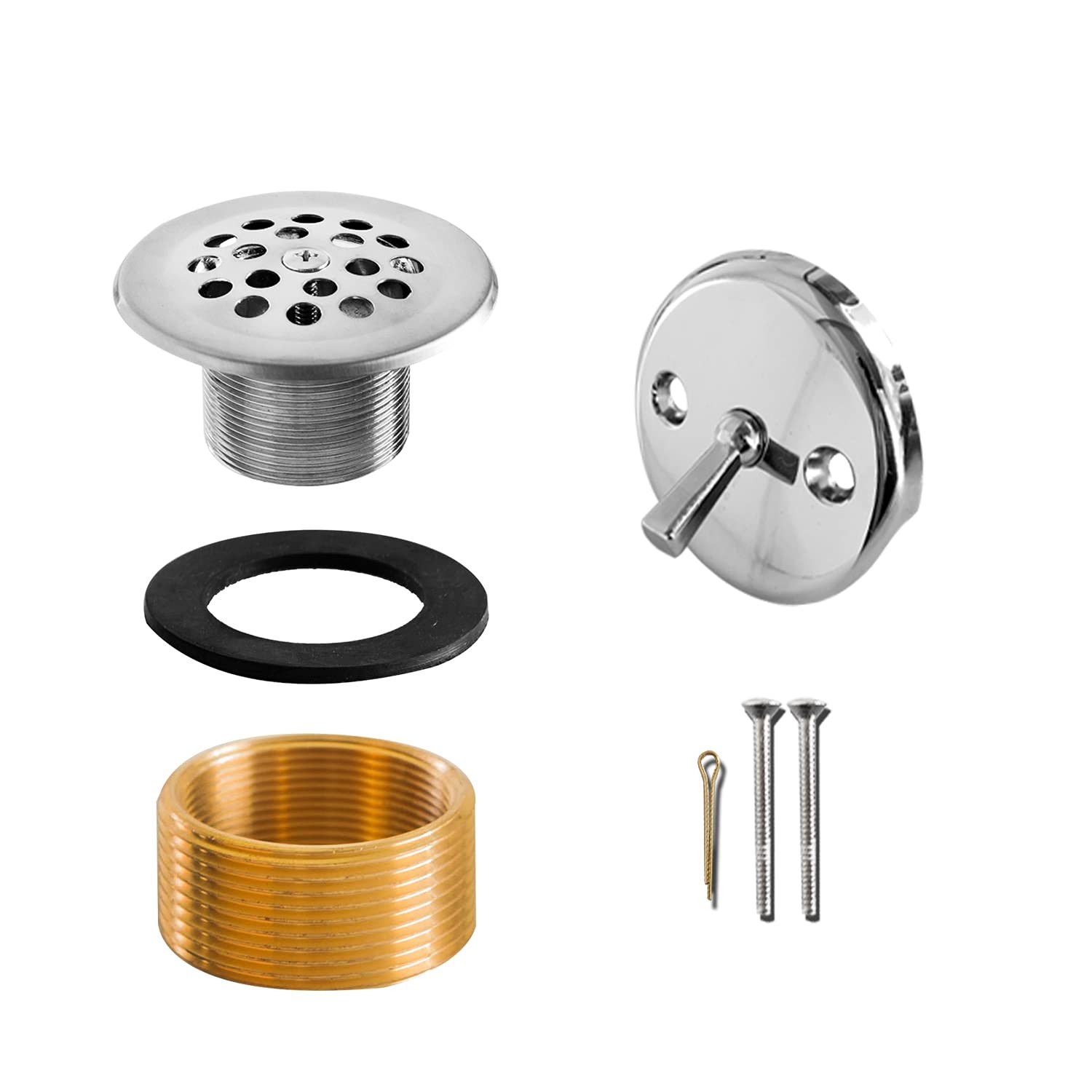SENTO Chrome Trip Lever BathTub Drain Assembly Stopper Kit, Polished