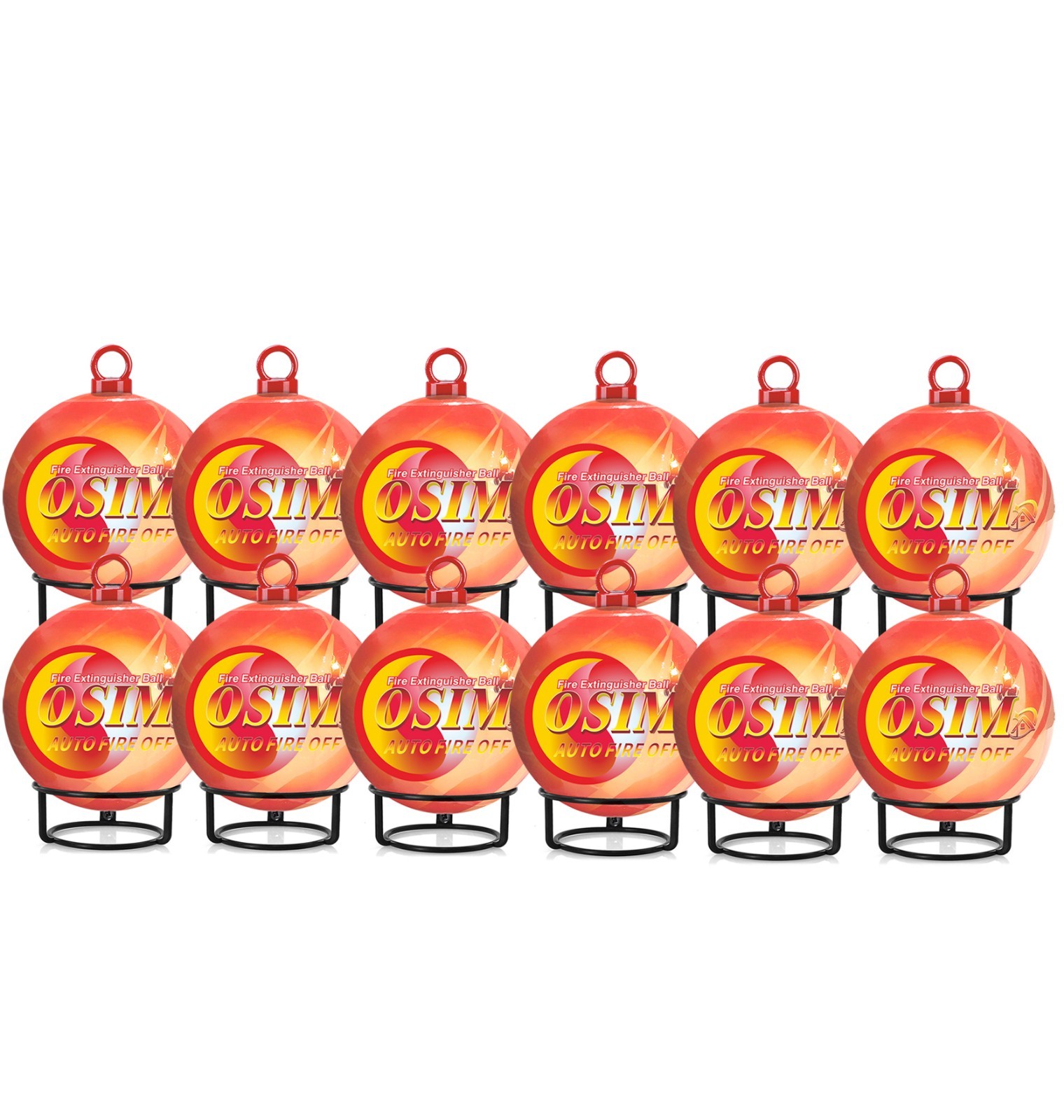 12-Pack Automatic Self-Exciting Fire Extinguisher Ball with Hook and Mount