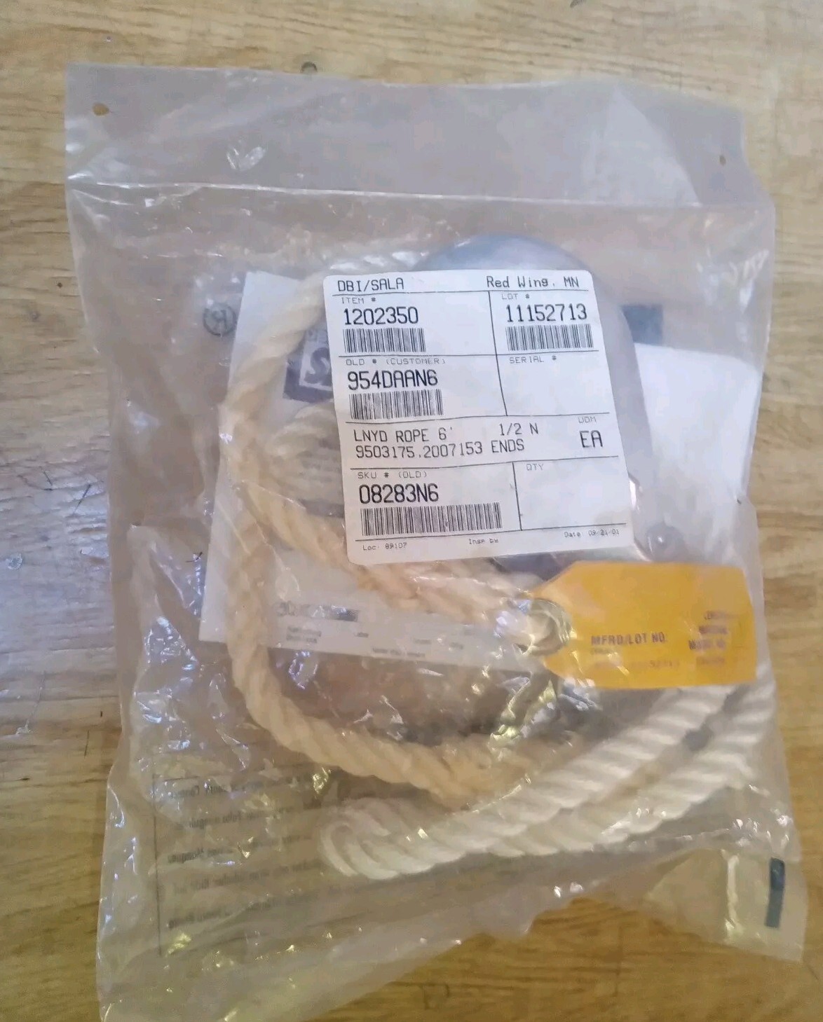 DBI / SALA 1202350 LYND ROPE 6' - 1/2 N - NOS