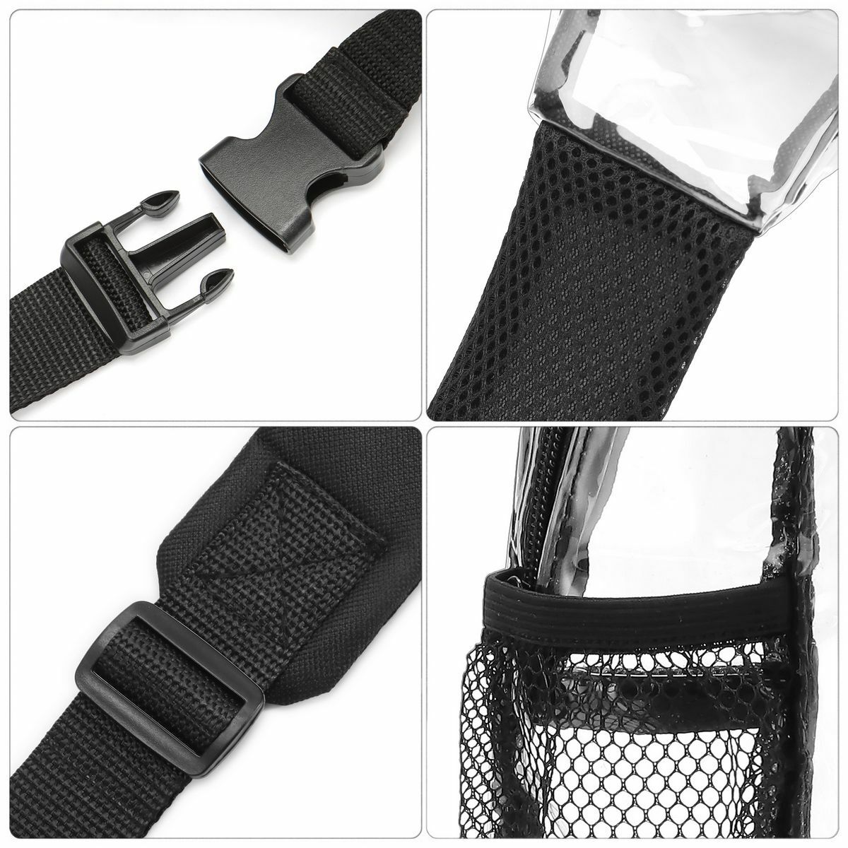 Clear PVC Sling Bag Transparent Stadium Shoulder Crossbody Backpack Adjustable