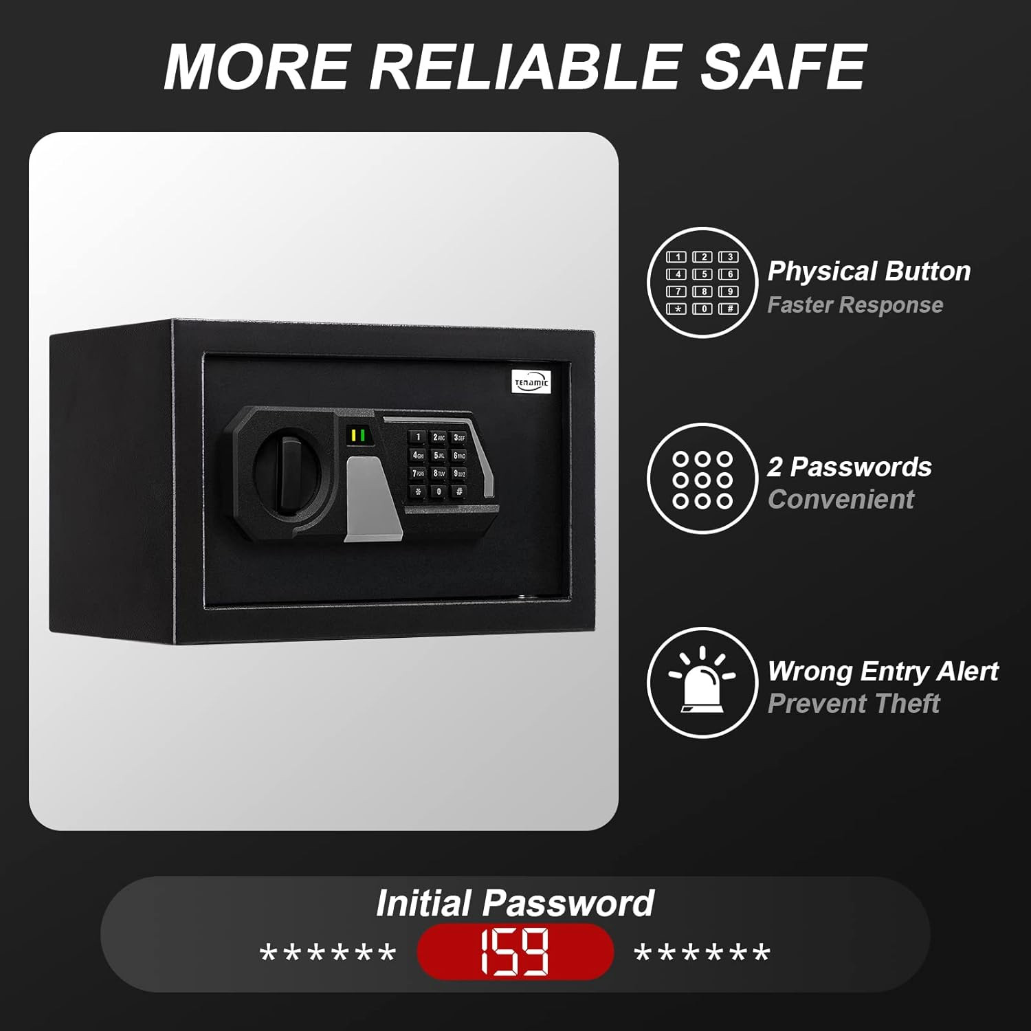 Fireproof Safe Box 0.4 Cuft Electronic Digital Security Box, Keypad Small Lock