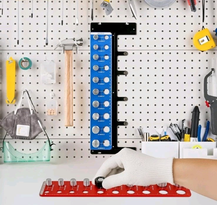 Detachable Magnetic Nut and Bolt Thread Checker 20 Bolt Sizer Standard & Metric
