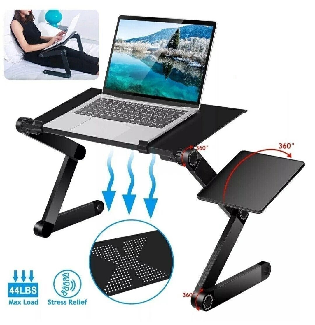 Foldable 360° Adjustable Laptop Table Stand Lap Sofa Bed Tray PC Notebook Desk