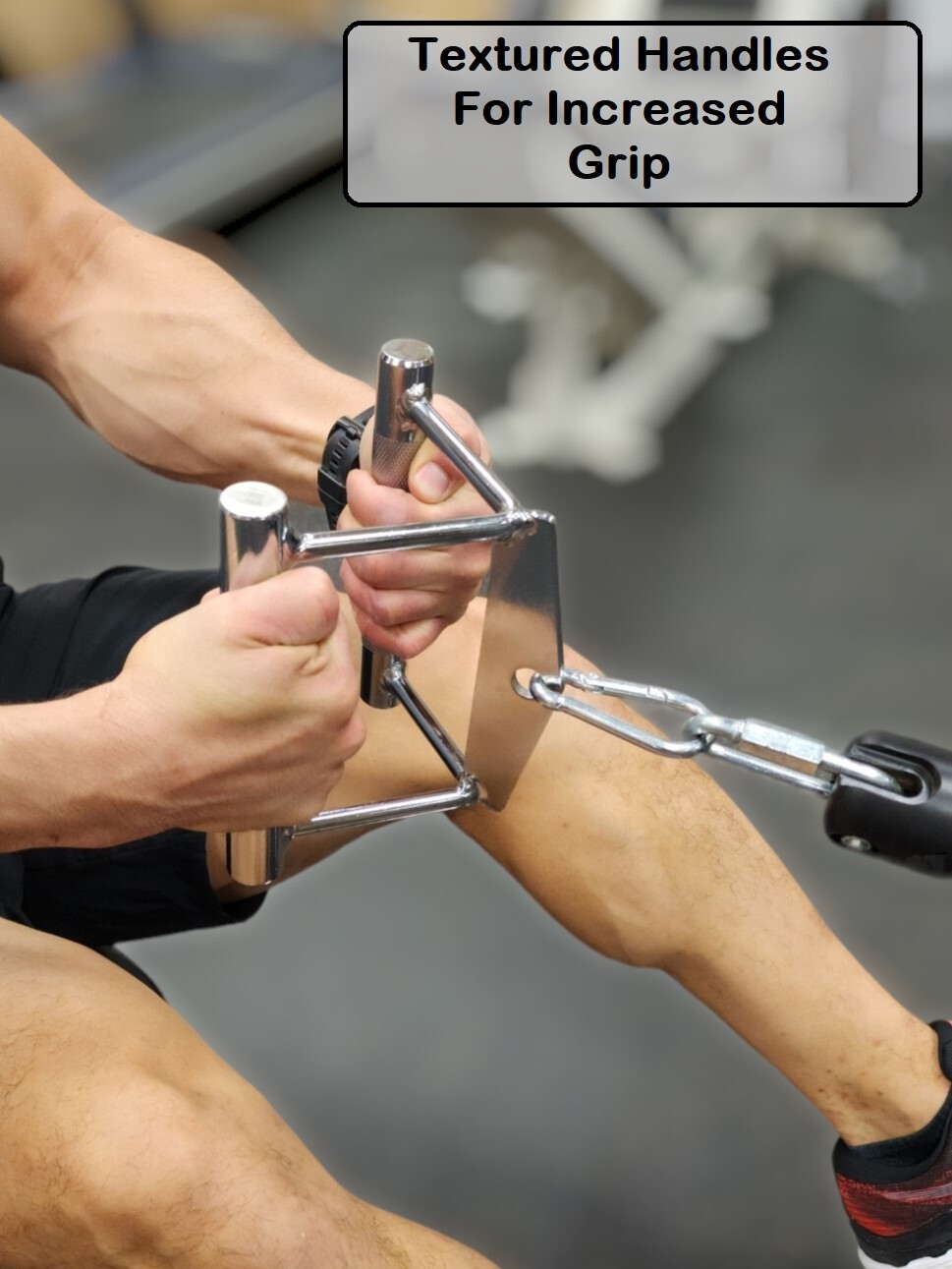 V Bar Machine Cable Attachment For Seated Rows Handles Gym Exercise Pull Downs
