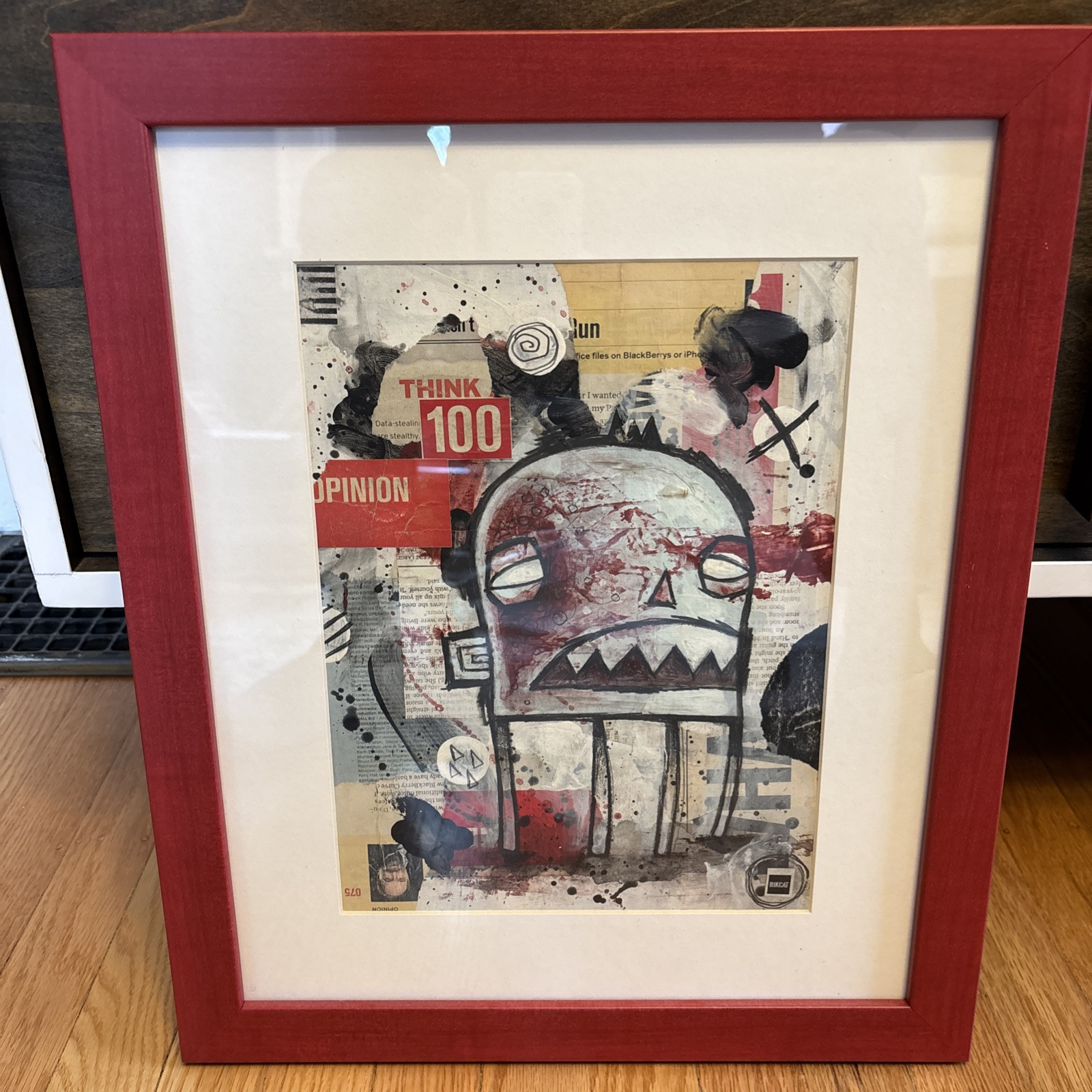 Rik Catlow - Bad Teeth - Original 9x12 Mixed Media Painting on Paper - Framed
