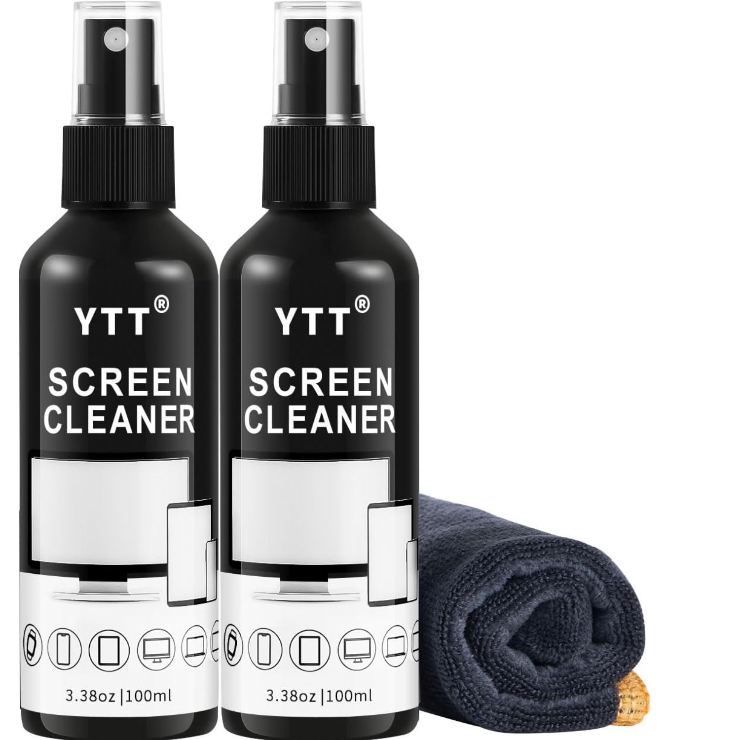 Screen Cleaner Spray, Large Bottle Screen Cleaner Kit | 2×100ml Portable Spray