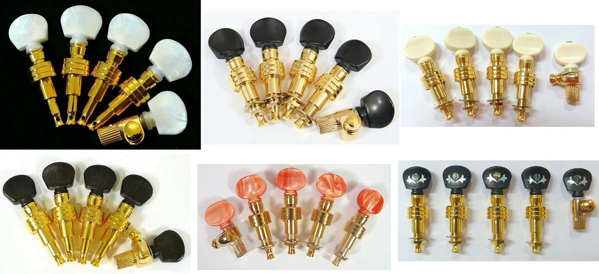5 string Banjo machine head tuner turning peg key, Golden plated 328G
