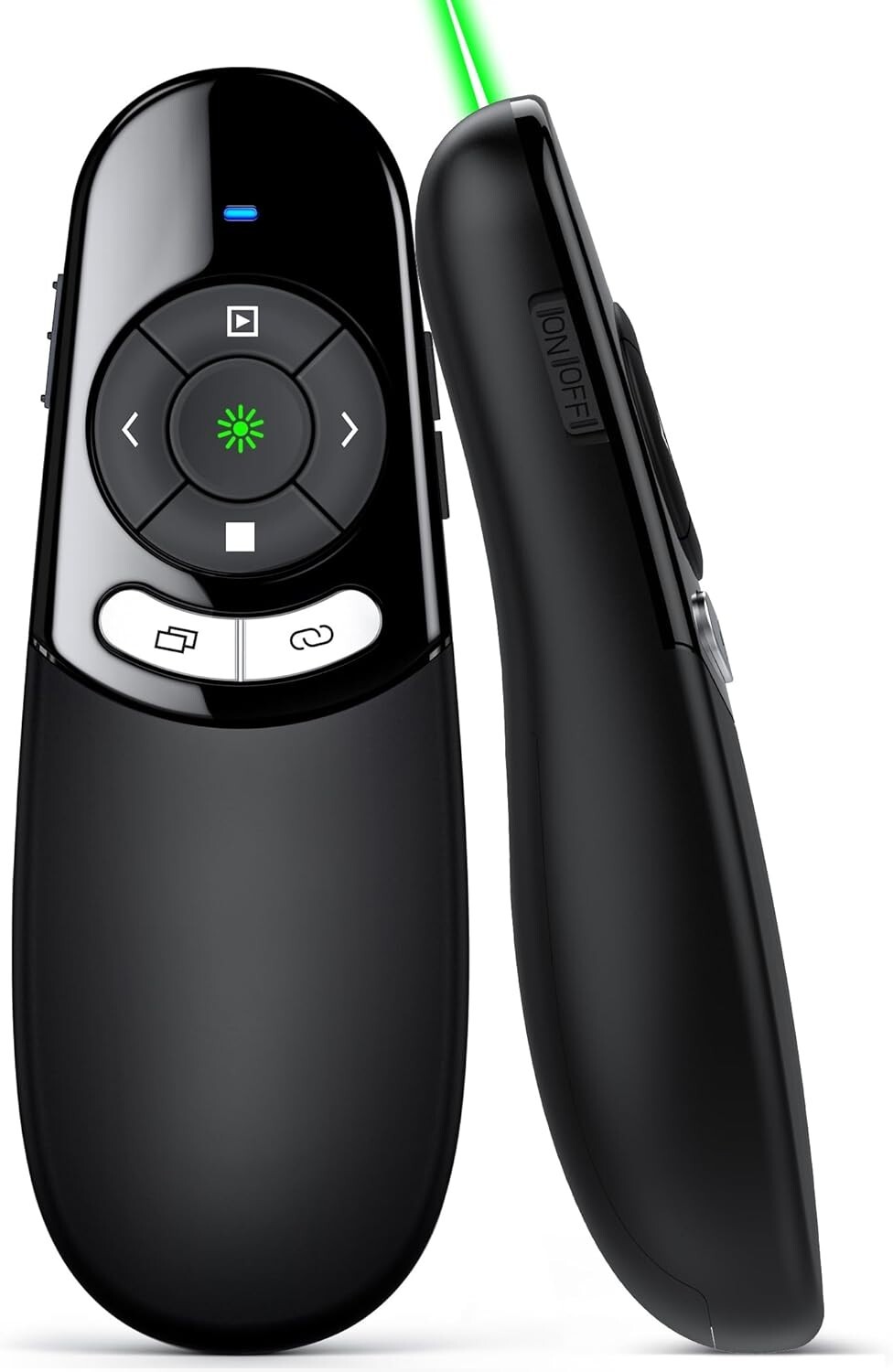 USB C Presenter, Wireless 2.4 GHz PowerPoint Remote Control, Green Light Point...