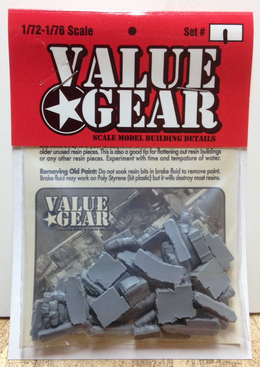 1/72 Scale Resin Tent, Tarp & Crates Stowage Set #1 - Value Gear