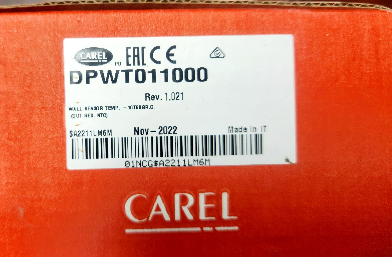 CAREL DPWT011000 Wall Temperature Sensor