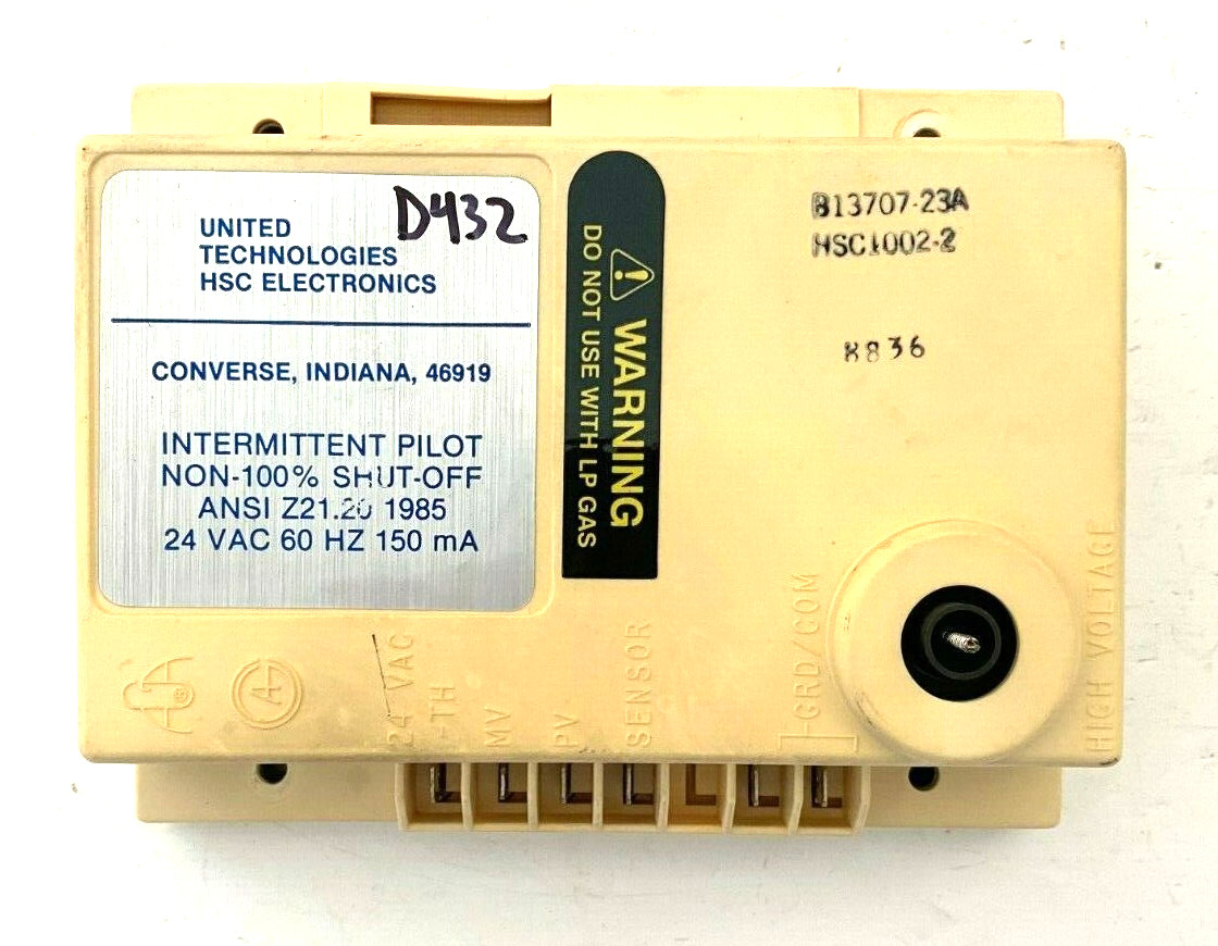 United Technologies B13707-23A Intermittent Pilot Control Module HSC1002-2 #D432