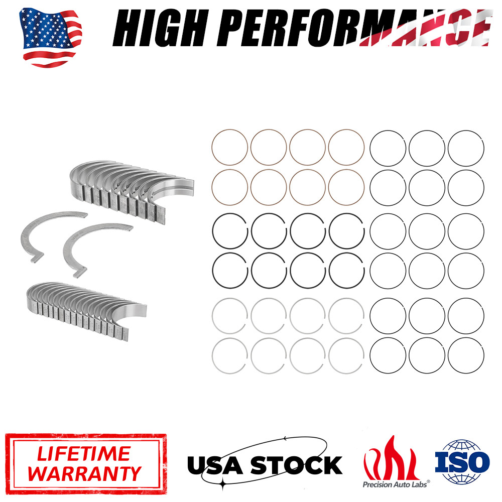 Main Rod Bearings & Piston Rings Set For Jaguar Land Rover Range Rover 5.0L STD