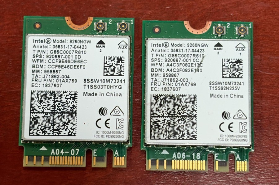 2 PACK !!  Intel 9260NGW IEEE 802.11ac Bluetooth 5.0 Wi-Fi / Bluetooth Adapter