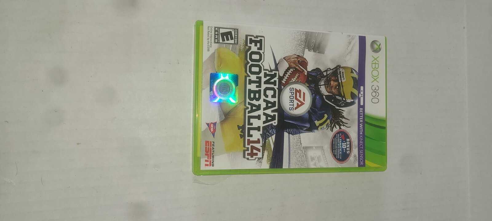 Xbox 360 NCAA Football 14 Case Only Complete W Holographic NCAA Logo No Disc*