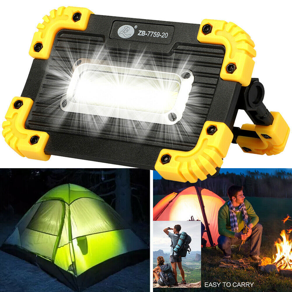 2X COB LED Work Light USB Rechargeable Flashlight Camping Emergency Lamp Torch