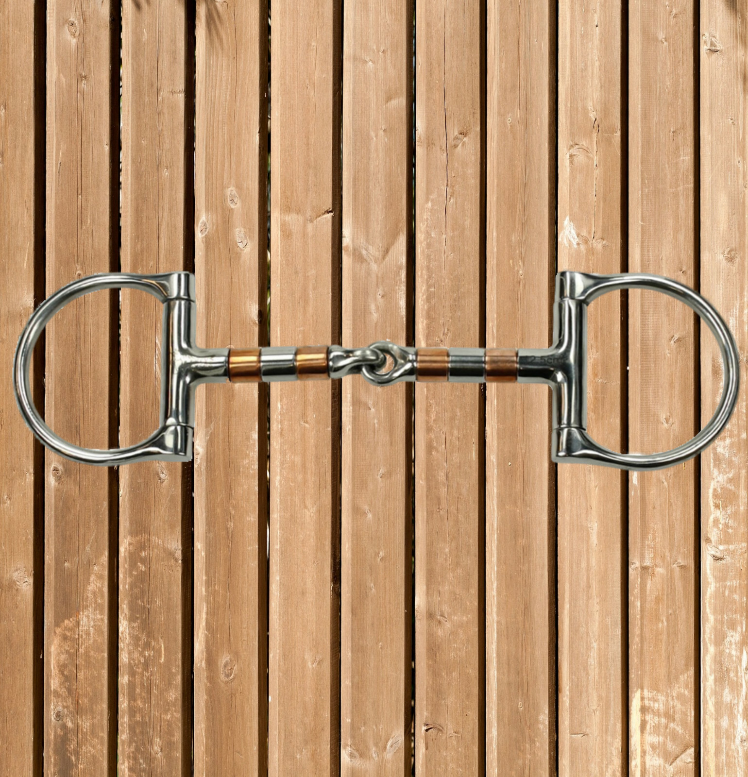 D-ring snaffle stainless steel with copper rollers, simple used 11.5