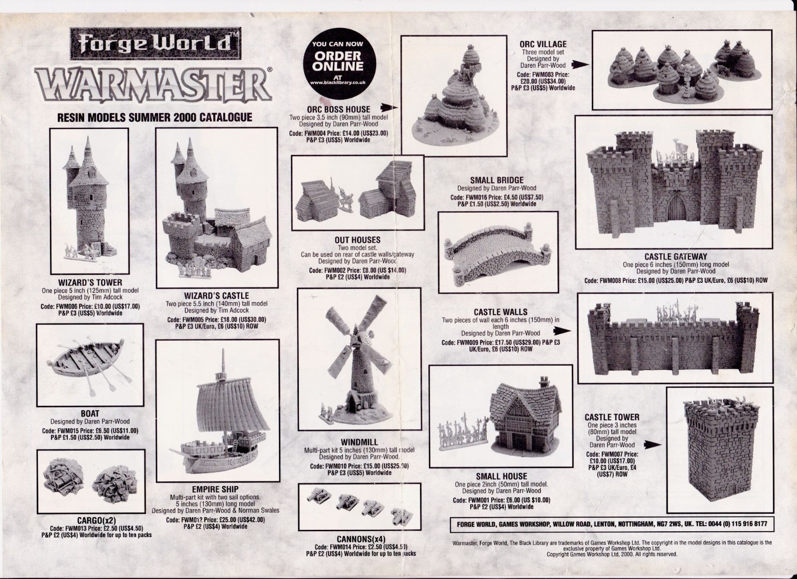 2000 Warmaster Resin Models Catalog Page (Forge World, Warhammer)