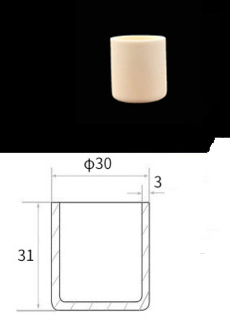 2pc  Alumina crucible 99％ Al2o3 Thermal analysis crucible 30*31mm