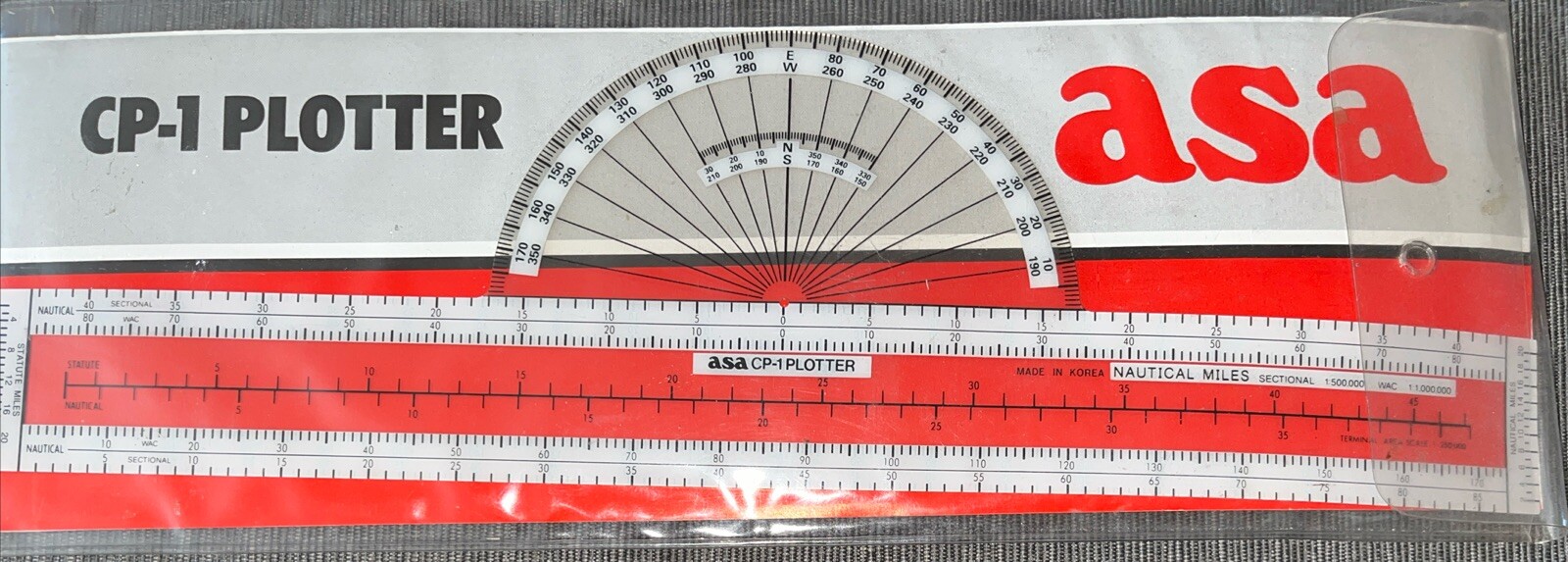 ASA Fixed Plotter ASA-CP-1 Nautical Miles Aeronautical Flight Route Navigation