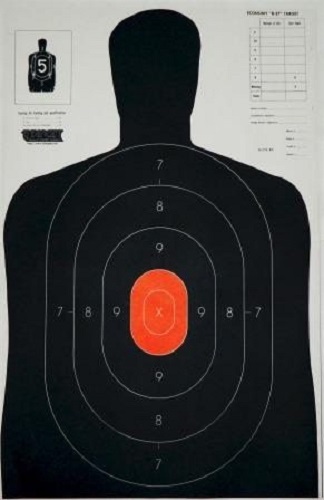 B27E Shooting Targets 50 Black w/red ctr. silhouettes - Qty:50