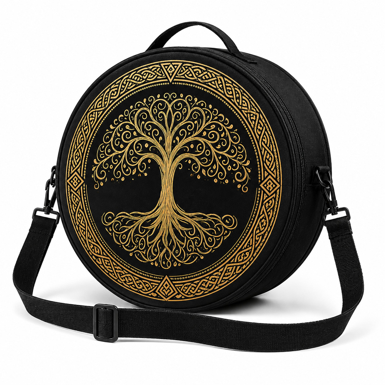 Round Tree of Life Shaman Padded Drum Storage Bag Carry Case