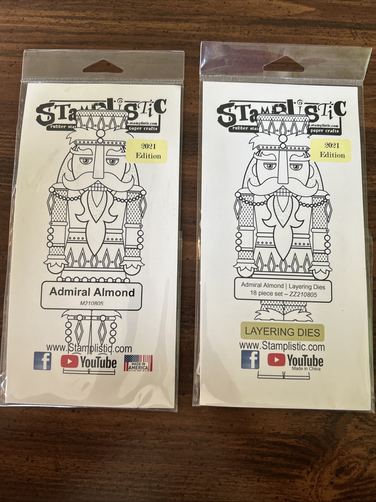 NEW Stamplistic Layering Dies & Rubber Stamp ADMIRAL ALMOND Nutcracker Holiday