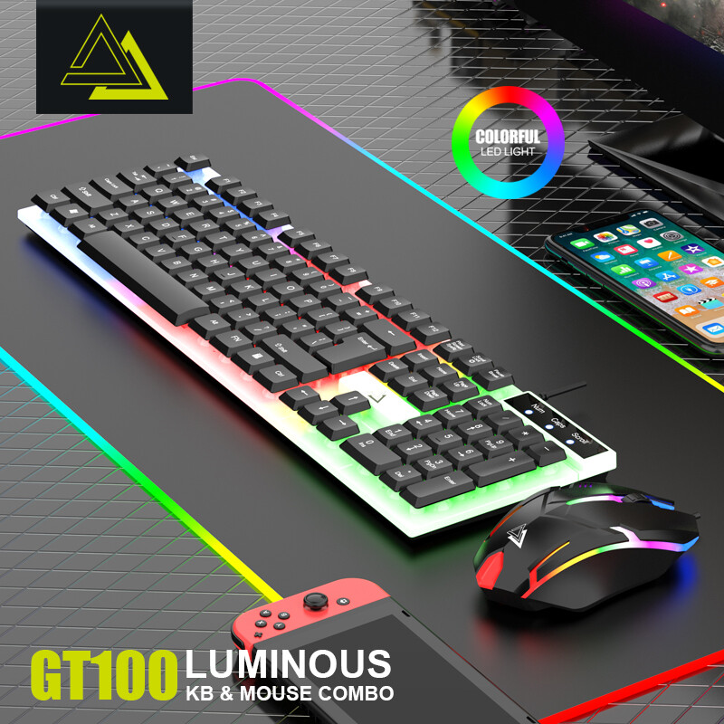 RGB Gaming Keyboard Mouse Combo- Anti-Ghosting Backlit for PC Laptop Desktop USA