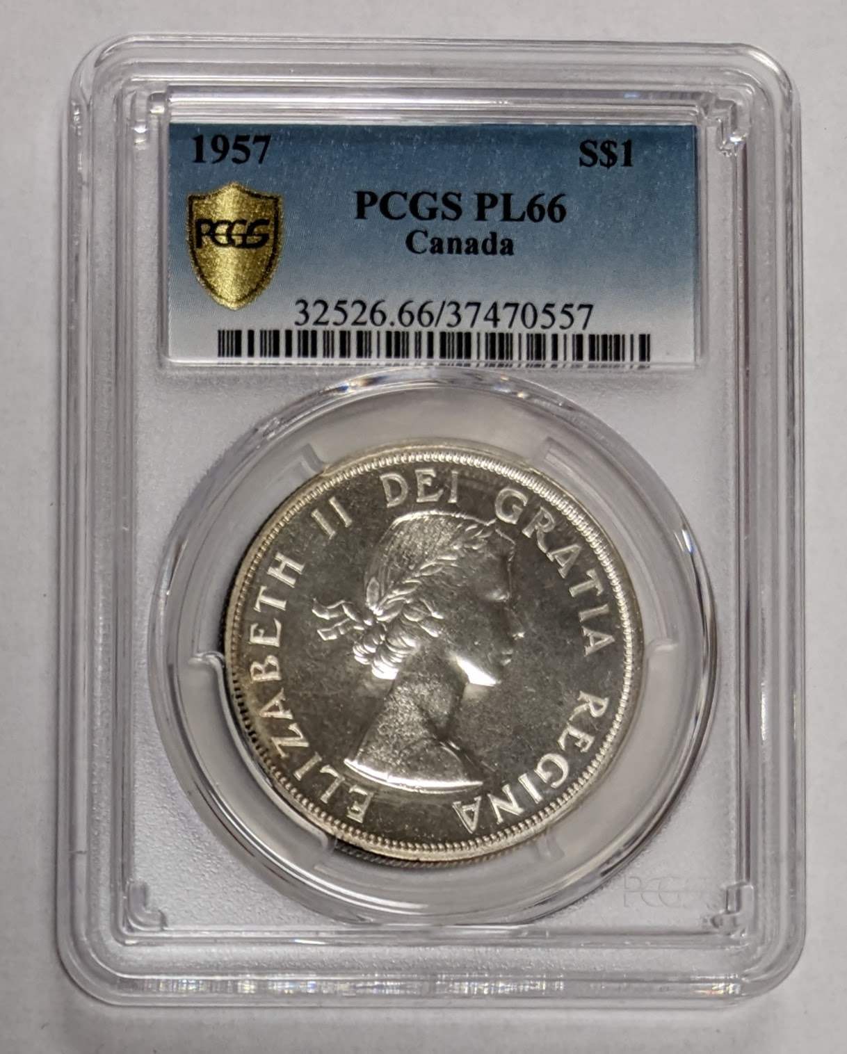 1957 Canada $1 PCGS PL 66