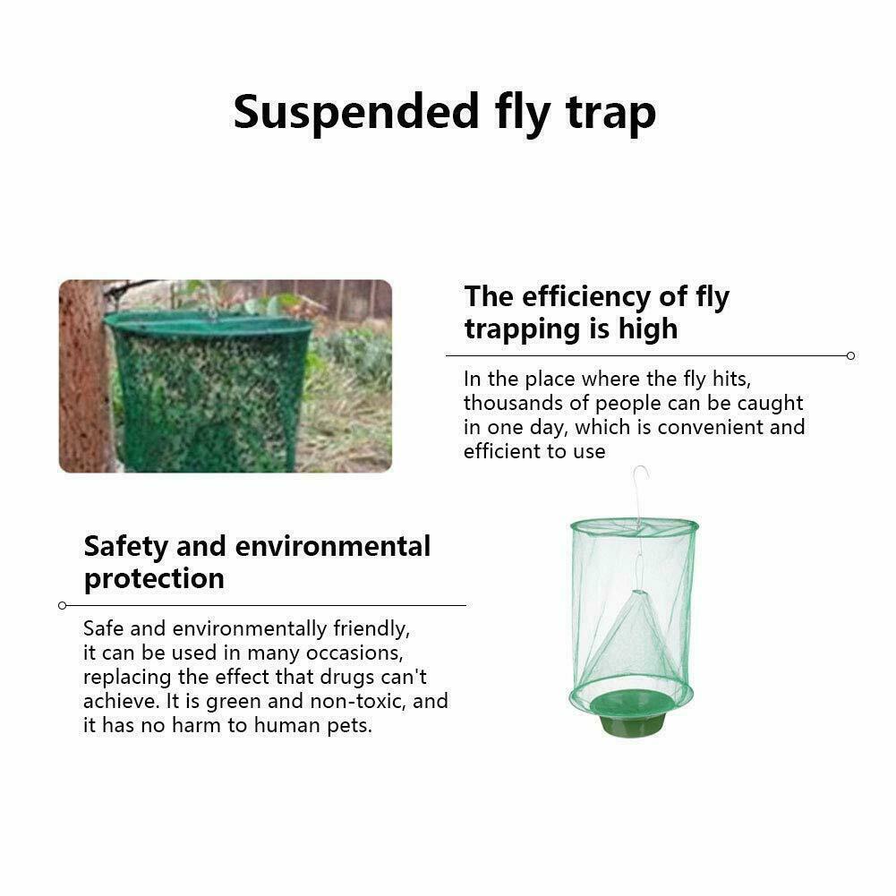 2 PACK The Ranch Fly Trap Reusable Fly Killer Cage Net Trap Pest Bug Catcher US