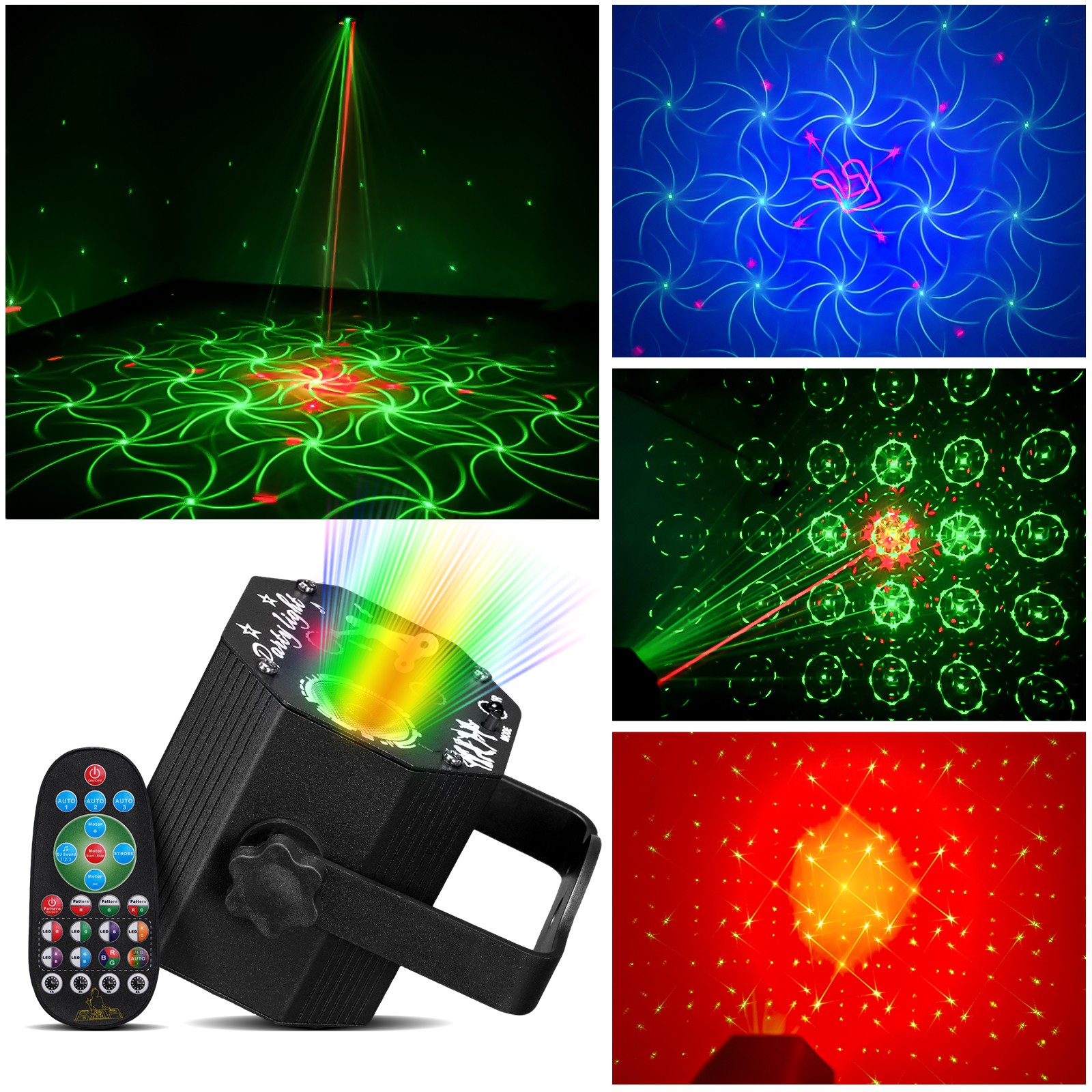 POGOLAB 72 Pattern USB Powered Party LED Lights, DJ Disco Lights Remote Control