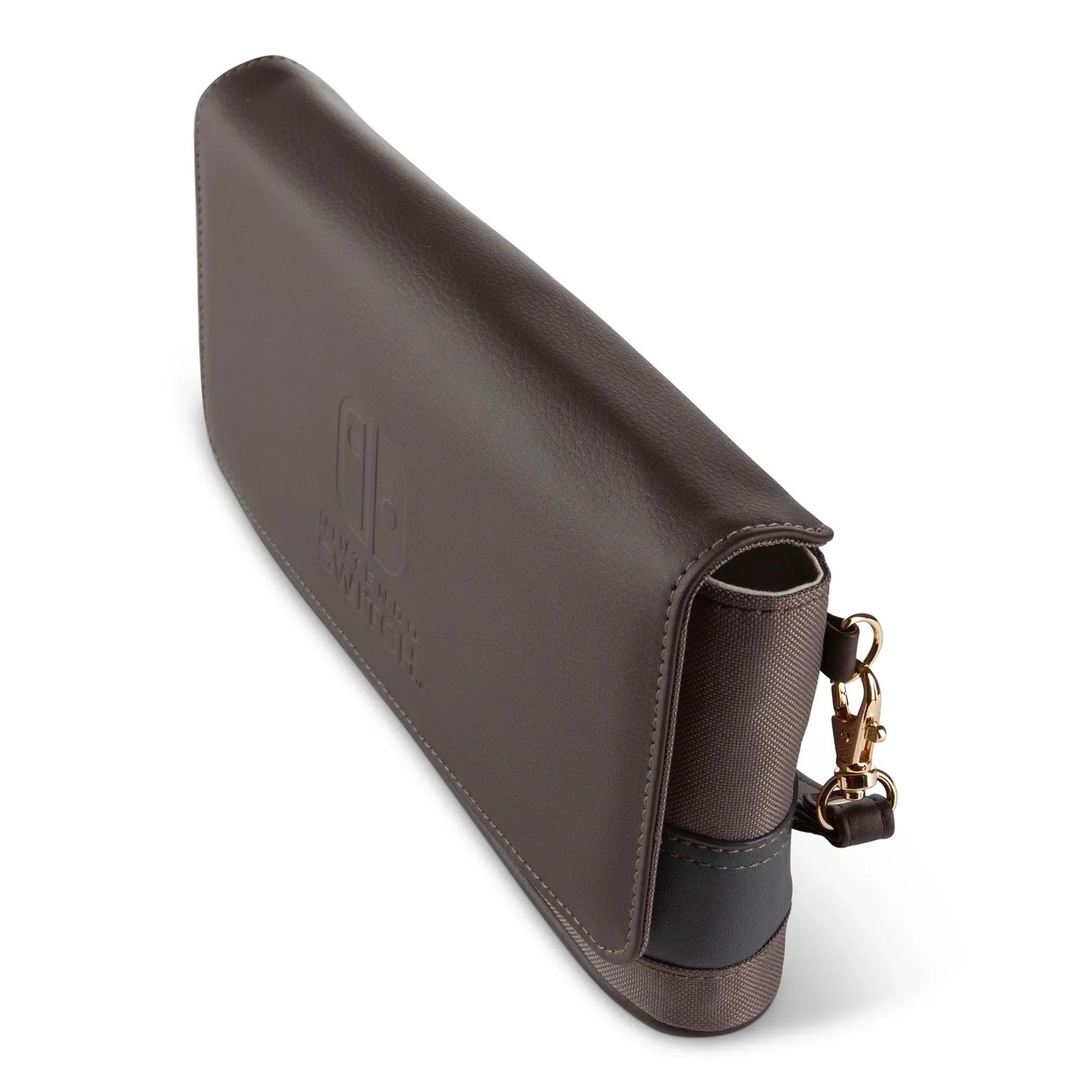 PowerA Clutch Bag Carrying Case, Padded Wrist Strap for Switch/Switch Lite Brown