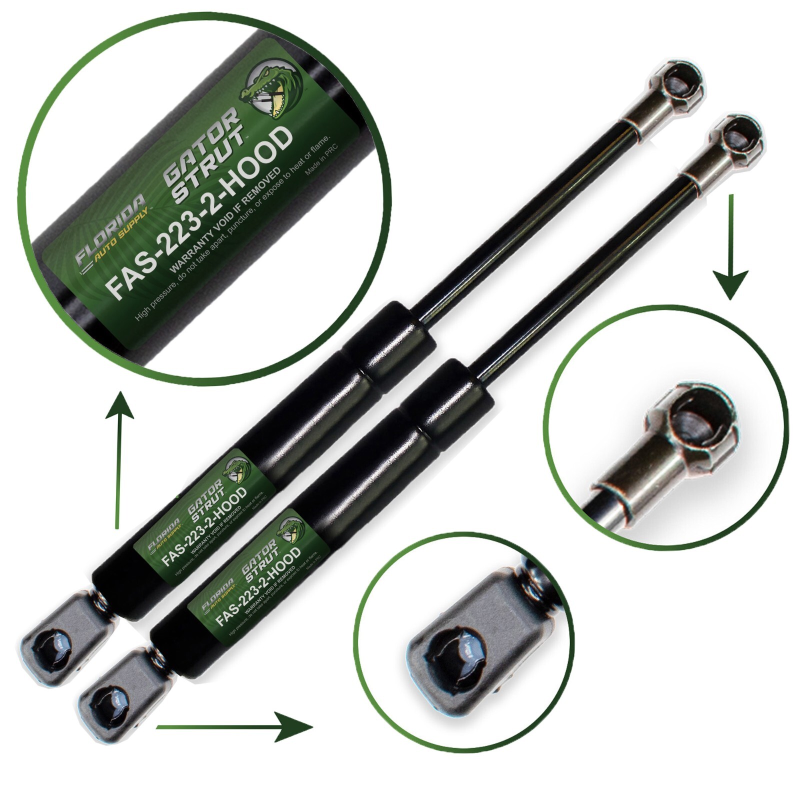 Two Hood Lift Supports Mercedes Benz ML 1998-2005:  320, 350, 430, 500, 55AMG