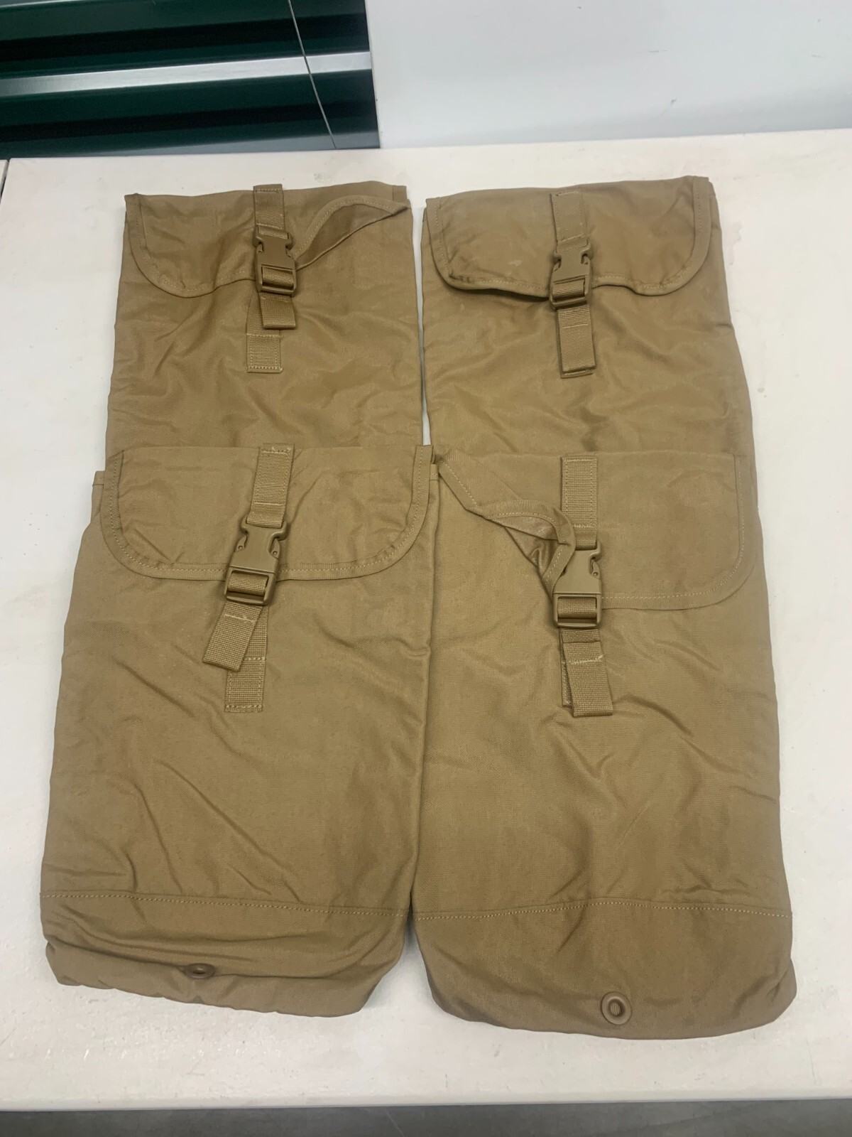 Lot of 4 - USGI MOLLE Hydration Pouch Pack USMC FILBE 100oz. COYOTE