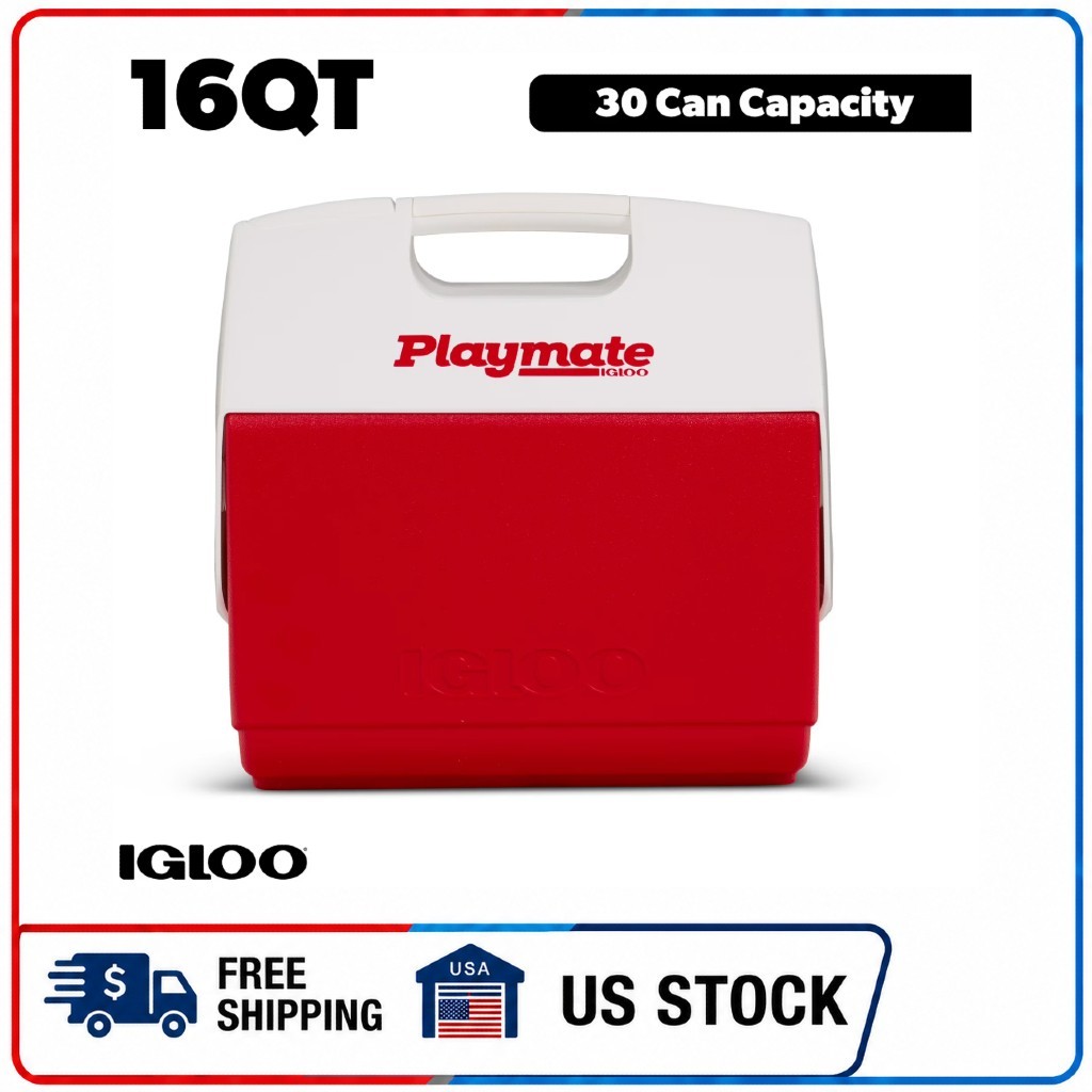 Igloo 16 QT Playmate Elite Ice Chest Cooler, 30 Can Capacity, Red