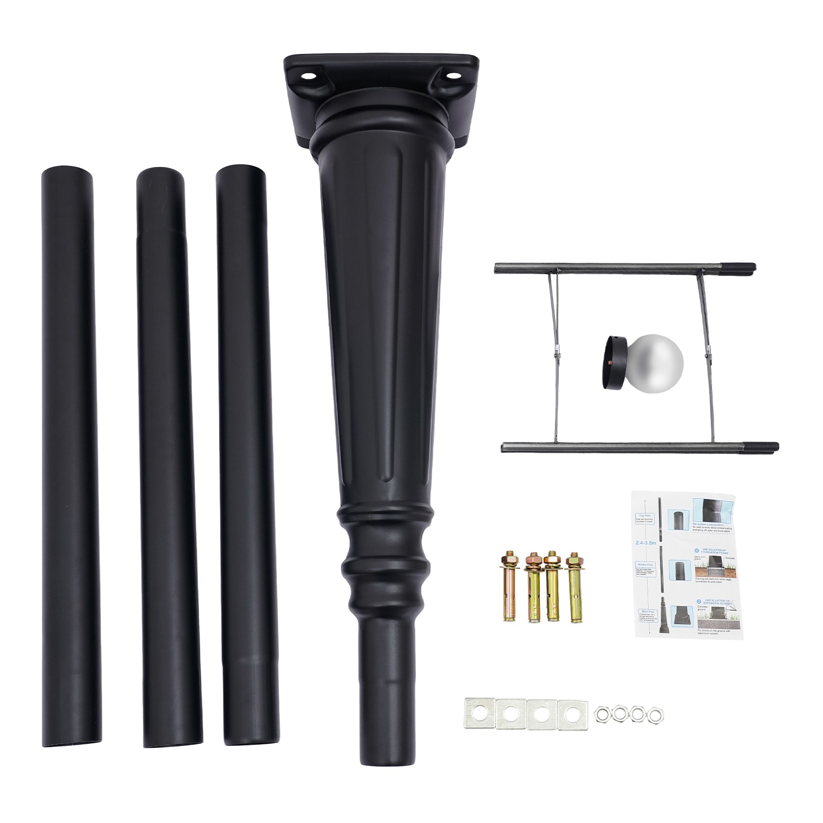3.1m European Light Post,Split-Type Light Post,Floorstanding Outdoor Light Post