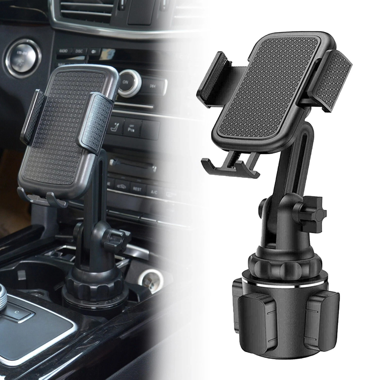 Universal 360° Adjustable Phone Mount Car Cup Holder Stand Cradle For Cell Phone