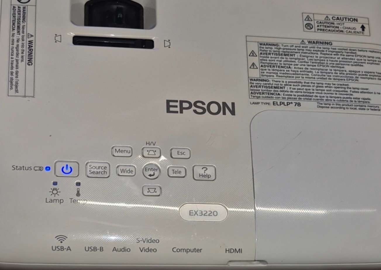 Epson EX3220 Tri-LCD Projector 0 Lamp Hours
