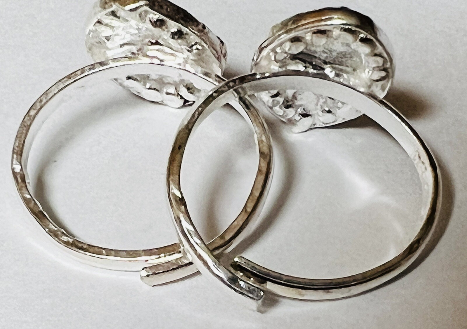 Pink Oval CRYSTAL 925 Sterling Silver Toe Ring Pair India Bichiya ADJUSTABLE