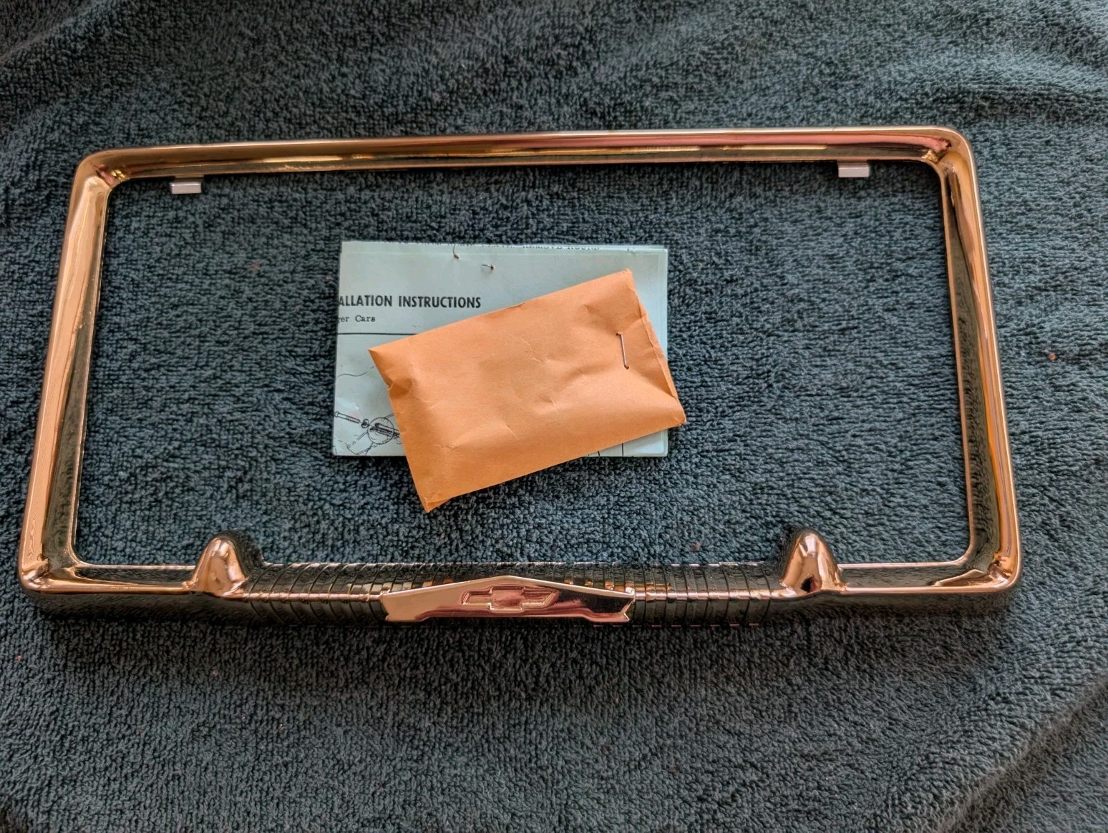 1957 Chevy BA Gold  License Plate Frame, Each