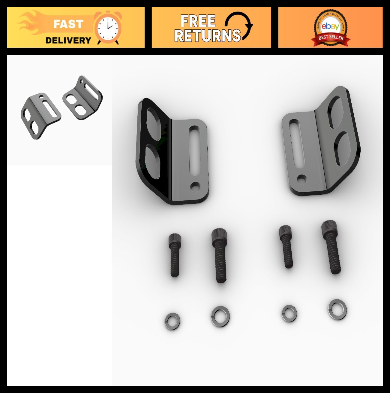 Front & Rear Tie-Down Bracket Kit for 2006-2023 Harley Touring Models - Gloss Bl