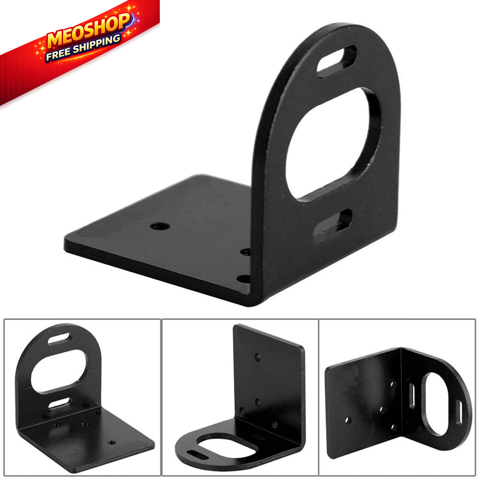 Metal L Shape Motor Mounting Holder Seat Base, RC Rc Small, Black