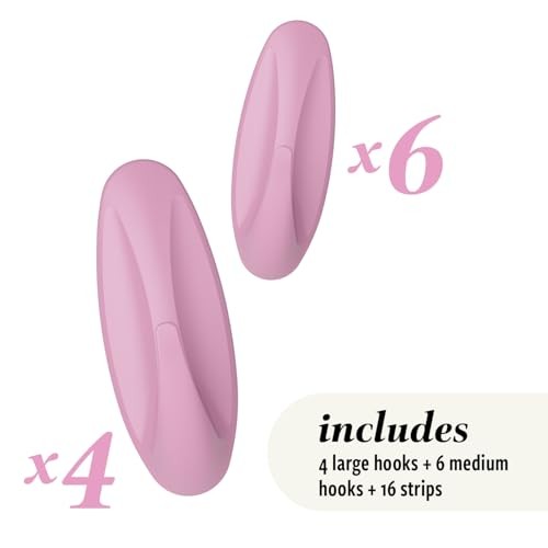 Command Mixed Designer Hook Pack, 10 Hooks, 16 Strips | Command Lilac Lemonade