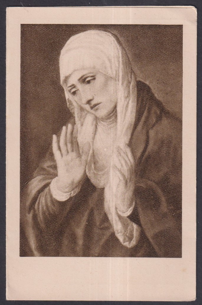 Holy card antique de la Virgin Dolorosa santino image pieuses estampa